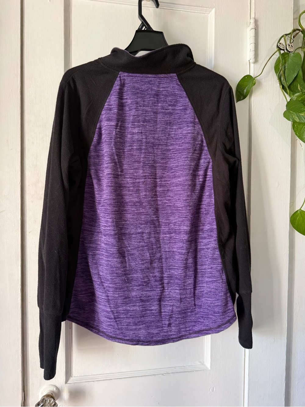 Women’s Half-Zip Active Pullover - Purple & Black St John’s Bay size L - Picture 6 of 8